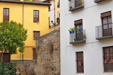 Fototapeta na wymiar Granada streets and Spanish architecture in a scenic historic city center