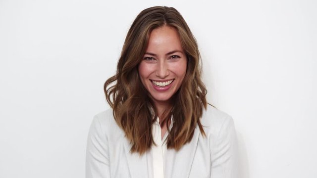 Surprised Businesswoman Smiling