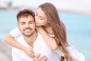 Fototapeta premium Happy couple at sea resort