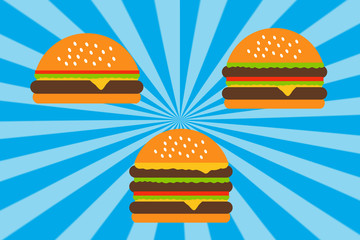 Hamburger illustration, drawing, burger