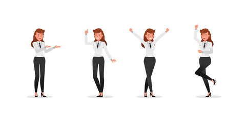 Business Woman showing different gestures character vector design. no18