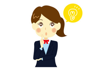 閃く、思いついた女子高生