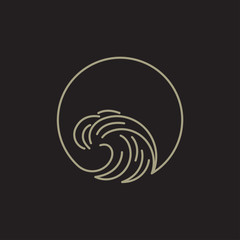 waves linear abstract logo design vector