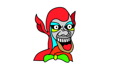 A skull with creepy fanged teeth, with a pumpkin head, very suitable for hllowen events