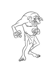 troll gefährlich cartoon grimmig märchen wald fabeln sagen fantasy einfarbig