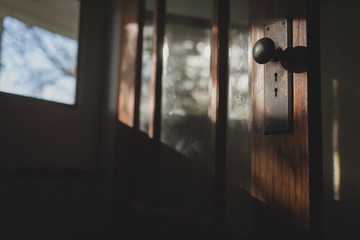 Sunlight on the door