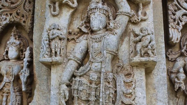 Ancient Sculpture in Old Hindu temple in South India