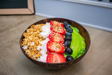 special matcha salad with fruits