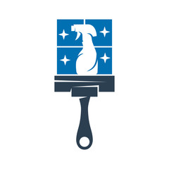 Cleaning Service Wiper Window Business logo design Template
