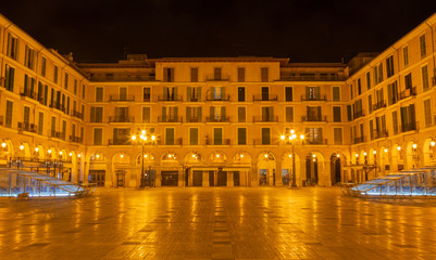 Palma de Mallorca - The Plaza Mayor square at night. © Renáta Sedmáková