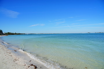 Clear water of Fort Myers Beach in Florida, USA