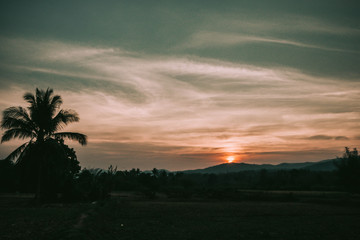 sunset in the mountains