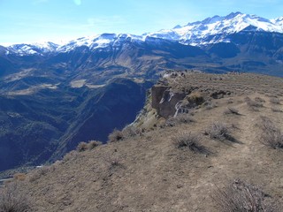 Condor viewpoint in the Andes, Cajon del Maipo