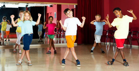 Kids having dancing class in studio