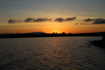 sunset over the sea