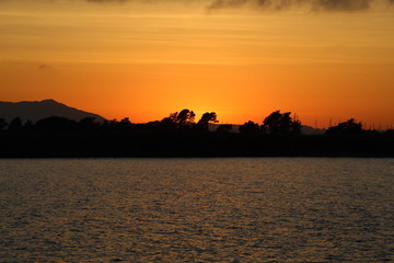 Naklejka premium sunset over sea