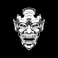 demon,monster,satanic hand drawing vector