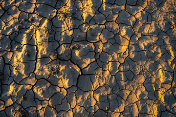 Global Warming effect: Cracked soil due to drought 