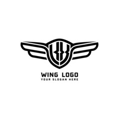 KX initial logo wings, abstract letters in the middle of black