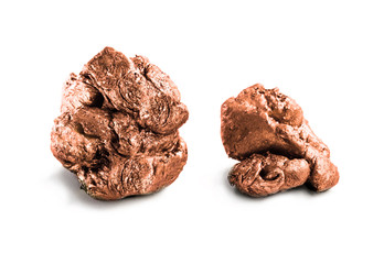 bronze nugget precious stone on white background