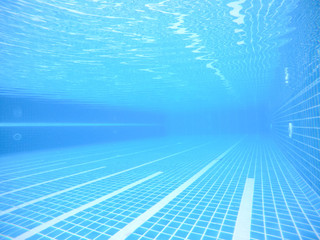 The underwater image of the swimming pool at the resort