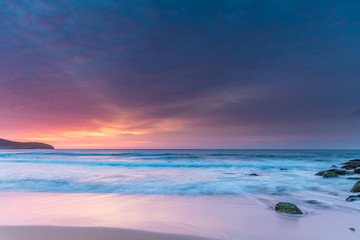 Fototapeta na wymiar Soft Pink Sunrise Seascape