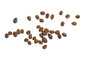 Coffee beans isolated on white background