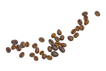 Fototapeta premium Coffee beans isolated on white background