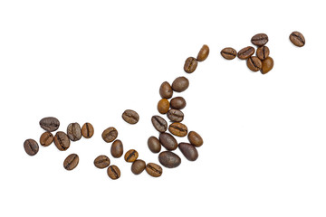 Coffee beans isolated on white background