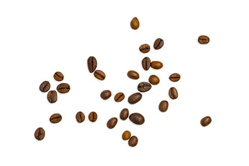 Coffee beans isolated on white background