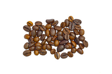 Coffee beans isolated on white background