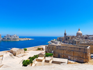 View of the old city of Valletta. Malta.
