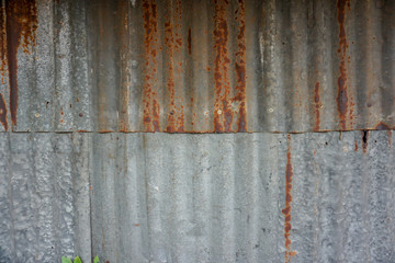 Rusty galvanized, corrugated metal background