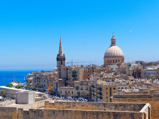 Fototapeta na wymiar View of the old city of Valletta. Malta.