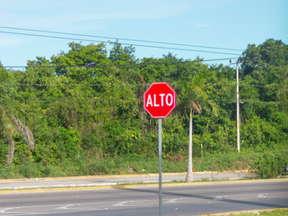 stop sign on the road