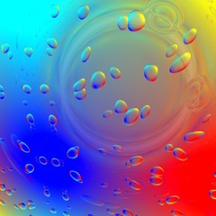 Colorful bubbles background. Fresh air, and perspective space background. Abstract 3d illustration with vibrant rainbow colors. Rendered raster image.