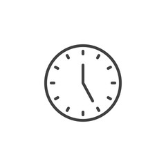 Five o'clock line icon. linear style sign for mobile concept and web design. Clock time outline vector icon. Symbol, logo illustration. Vector graphics