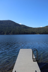 Lake side dock early morning scenery 
