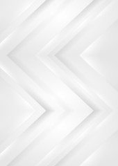 Obraz premium Grey and white smooth stripes abstract tech minimal flyer design. Futuristic modern vector background