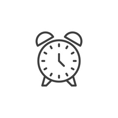 Alarm clock line icon. linear style sign for mobile concept and web design. Clock time outline vector icon. Symbol, logo illustration. Vector graphics