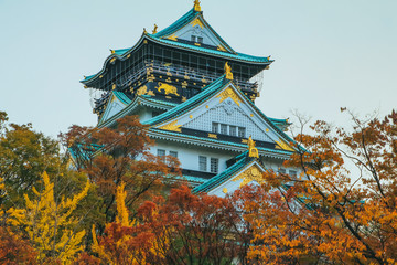 Osaka Castle in autumn season ,one of the most famous landmark in Japan.