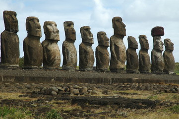 Moais sitio arqueológico de Tongariki Isla de Pascua Chile