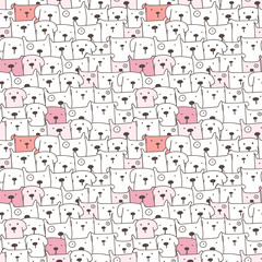 Cute dog seamless pattern background. Vector illustration.