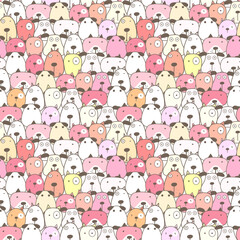 Cute dog seamless pattern background. Vector illustration.