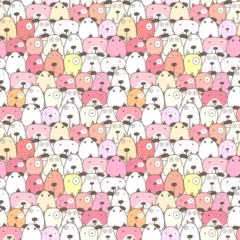 Cute dog seamless pattern background. Vector illustration.
