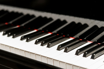 piano keys close up
