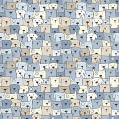 Schattige hond naadloze patroon achtergrond. Vector illustratie.