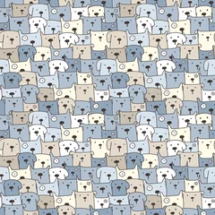 Foto op Plexiglas Honden Schattige hond naadloze patroon achtergrond. Vector illustratie.
