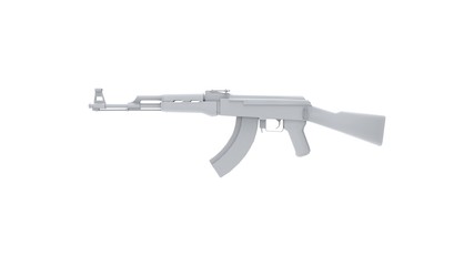 3d rendering of an automatic rifle isolated in white background