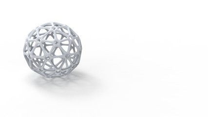 3d rendering of a complex shaped sphere ball isolated in white background